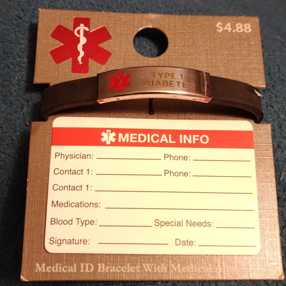 🌻5$10   Medical bracelet w/ Card